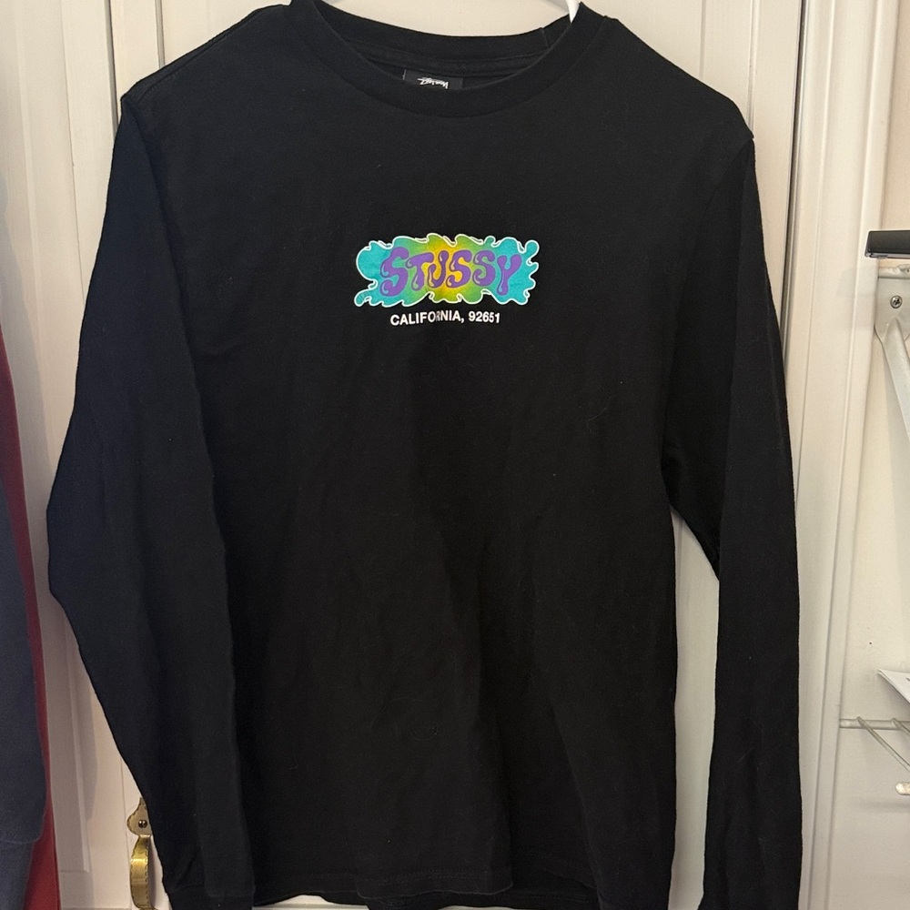 Stussy Black Tee with Vibrant Logo